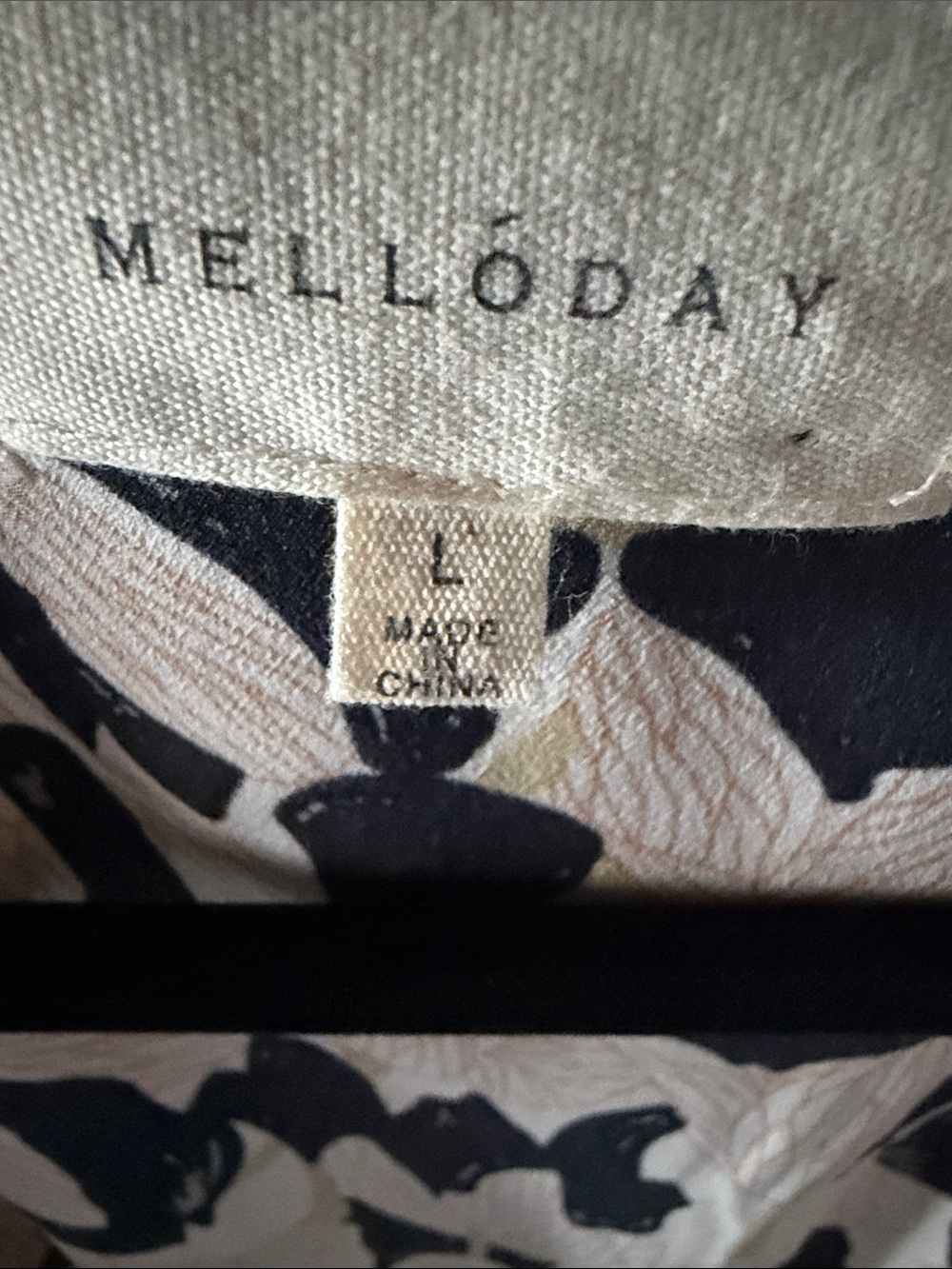 MELLODAY Black and Cream Printed Ruffle Midi Dress - Picture 2 of 5
